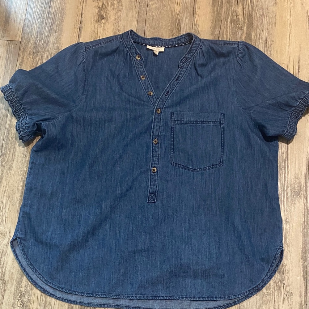 Pilcro Denim Blue Button Down Shirt